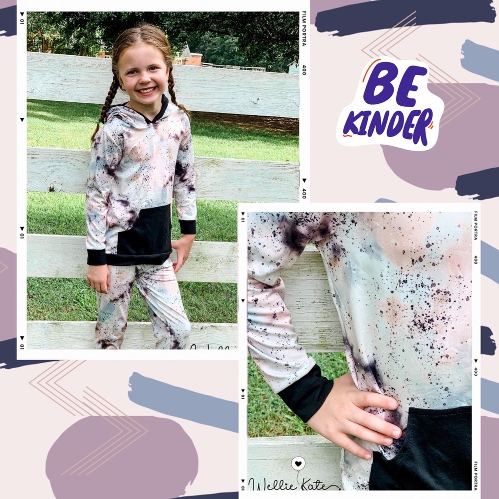 Girls Splatter Tie Dye Jogger Set by Wellie Kate